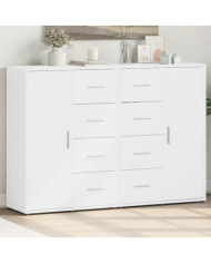 Buffets 2 pcs blanc 60x31x84 cm bois d'ingénierie | Mobilier & Déco