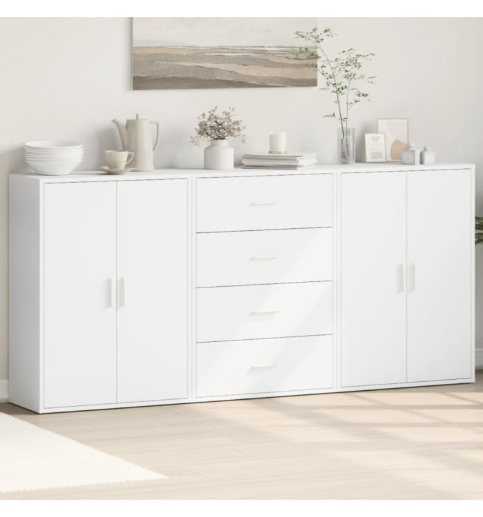 Buffets 3 pcs blanc 60x31x84 cm bois d'ingénierie | Mobilier & Déco
