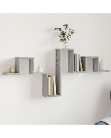 Étagère murale sonoma gris 104,5x10x43 cm bois d'ingénierie | Mobilier & Déco