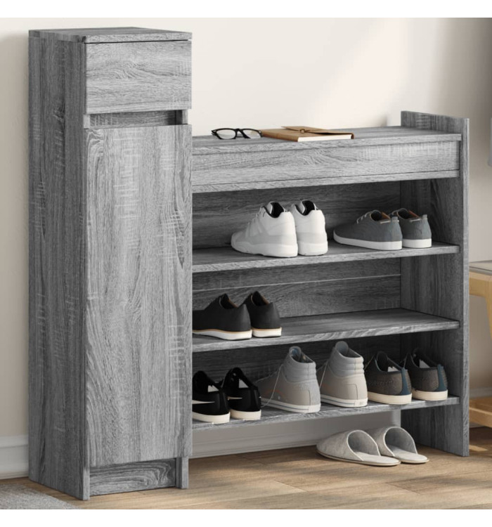 Armoire à chaussures sonoma gris bois d'ingénierie | Mobilier & Déco