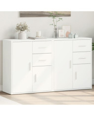 Buffets 2 pcs blanc 60x31x70 cm bois d'ingénierie | Mobilier & Déco