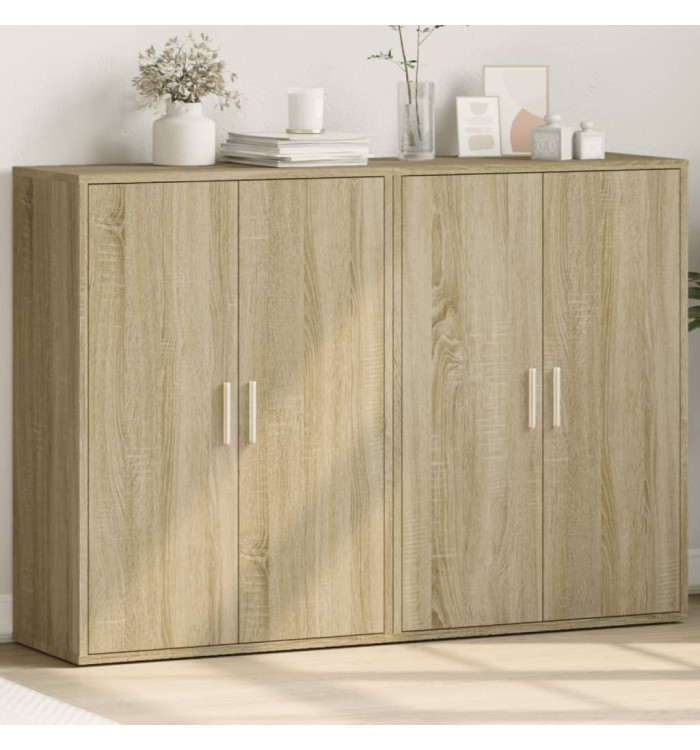 Buffets 2 pcs chêne sonoma 60x31x84 cm bois d'ingénierie | Mobilier & Déco