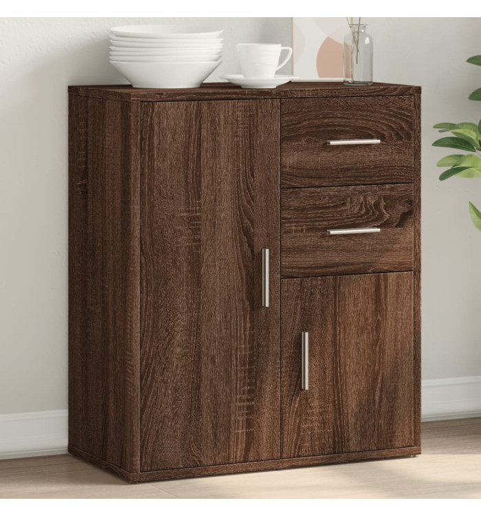 Buffet chêne marron 60x31x70 cm bois d'ingénierie | Mobilier & Déco
