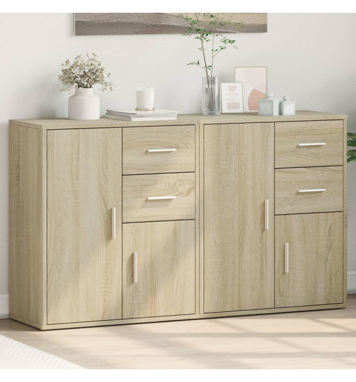 Buffets 2 pcs chêne sonoma 60x31x70 cm bois d'ingénierie | Mobilier & Déco