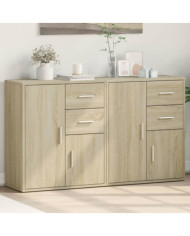 Buffets 2 pcs chêne sonoma 60x31x70 cm bois d'ingénierie | Mobilier & Déco
