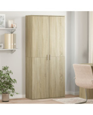 Buffet haut chêne sonoma 80x35x180 cm bois d'ingénierie | Mobilier & Déco