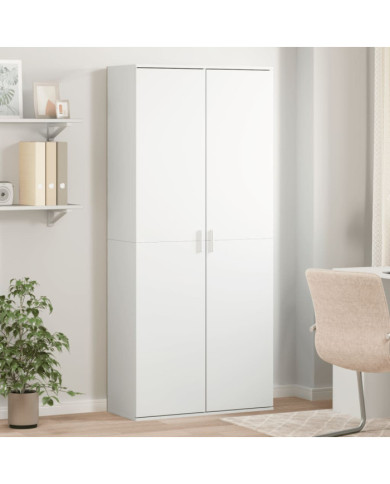 Buffet haut blanc 80x35x180 cm bois d'ingénierie | Mobilier & Déco