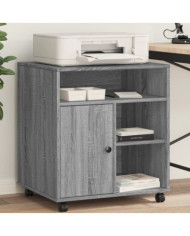 Support d'imprimante avec roulettes sonoma gris 60x50x67 cm | Mobilier & Déco