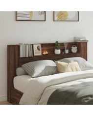 Armoire tête de lit avec LED chêne marron 180x16,5x103,5 cm | Mobilier & Déco