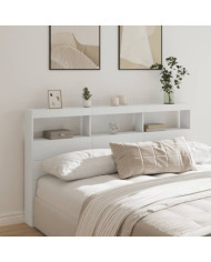 Armoire tête de lit avec LED blanc 180x17x102 cm | Mobilier & Déco