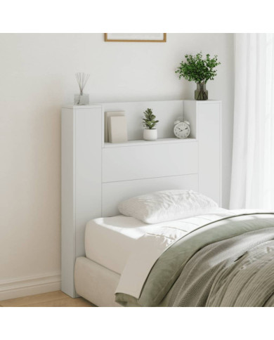 Armoire tête de lit avec LED blanc 100x16,5x103,5 cm | Mobilier & Déco