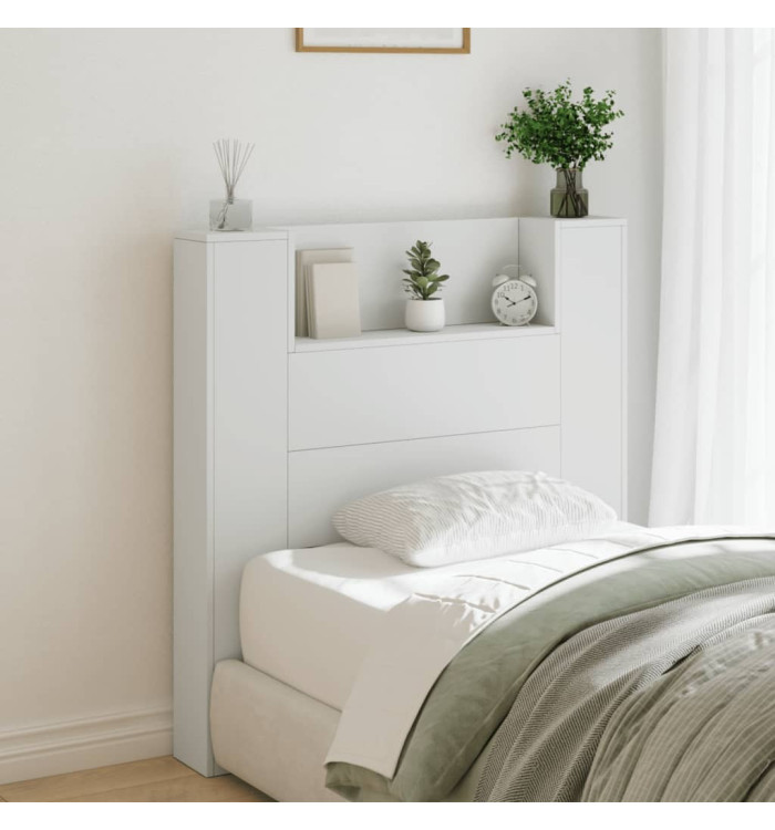 Armoire tête de lit avec LED blanc 100x16,5x103,5 cm | Mobilier & Déco