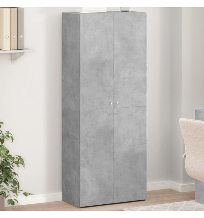 Armoire de classement gris béton 60x32x153 cm bois d'ingénierie | Mobilier & Déco