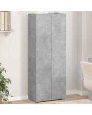 Armoire de classement gris béton 60x32x153 cm bois d'ingénierie | Mobilier & Déco