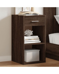 Table de chevet chêne marron 35x34x65 cm bois d'ingénierie | Mobilier & Déco