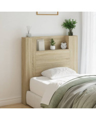 Armoire tête de lit avec LED chêne sonoma 100x16,5x103,5 cm | Mobilier & Déco