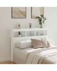 Armoire tête de lit avec LED blanc 140x17x102 cm | Mobilier & Déco