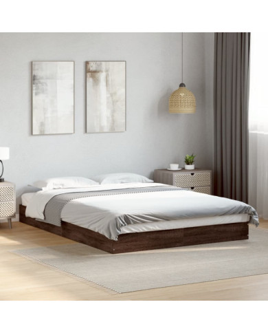 Cadre de lit sans matelas chêne marron 120x200 cm | Mobilier & Déco