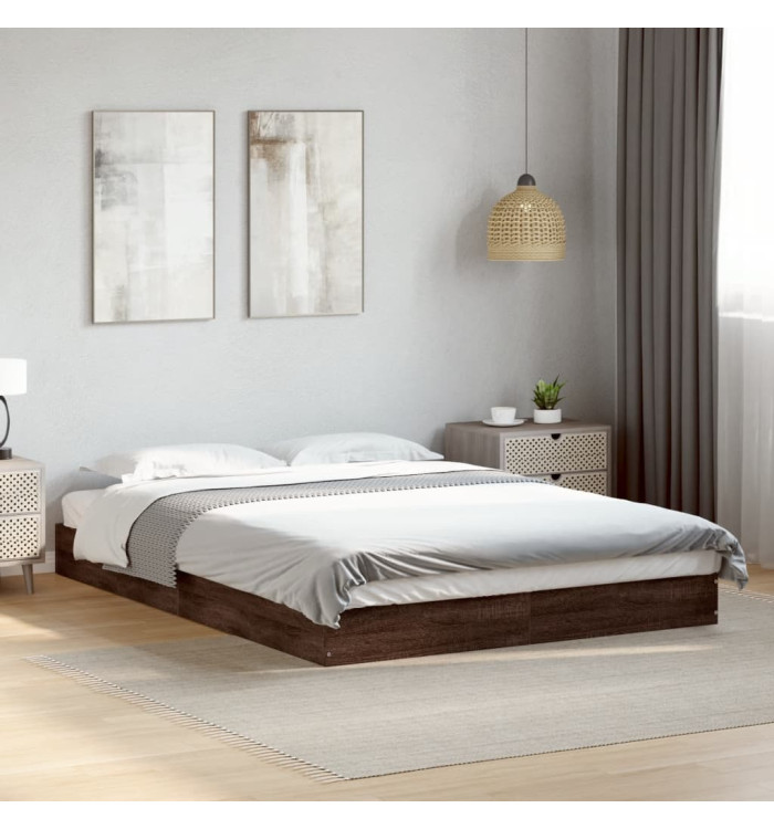 Cadre de lit sans matelas chêne marron 120x200 cm | Mobilier & Déco