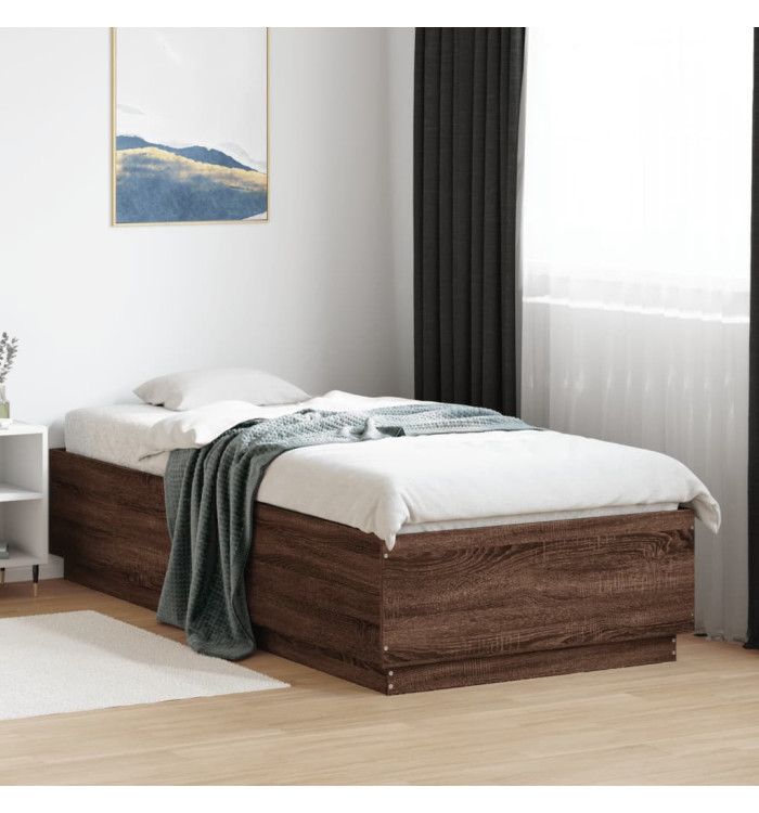 Cadre de lit sans matelas chêne marron 90x200 cm | Mobilier & Déco