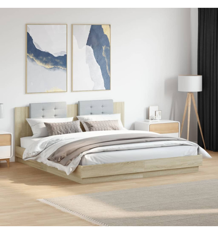 Cadre de lit sans matelas chêne sonoma 180x200 cm | Mobilier & Déco