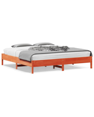 Cadre de lit sans matelas cire marron 180x200cm bois pin massif | Mobilier & Déco