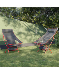 Chaise de camping pliables lot de 2 noir tissu oxford aluminium | Mobilier & Déco
