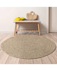 Tapis ZIZUR Ø 200 cm aspect de jute intérieur et extérieur | Mobilier & Déco