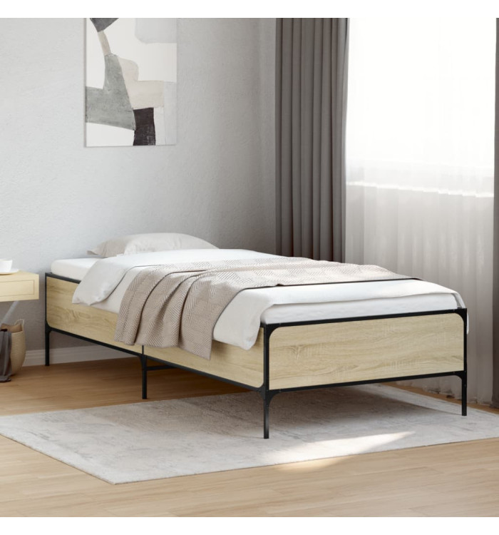Cadre de lit sans matelas chêne sonoma 75x190 cm | Mobilier & Déco