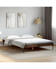 Cadre de lit sans matelas chêne marron 135x190 cm | Mobilier & Déco