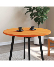 Dessus de table rond cire marron Ø90x2,5 cm bois de pin massif | Mobilier & Déco