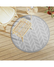 Tapis d'extérieur ARAKIL gris Ø120 cm PP | Mobilier & Déco