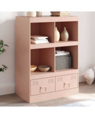 Buffet haut rose 67x39x95 cm acier | Mobilier & Déco
