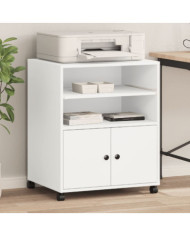 Support d'imprimante avec roulettes blanc 60x48x74 cm | Mobilier & Déco