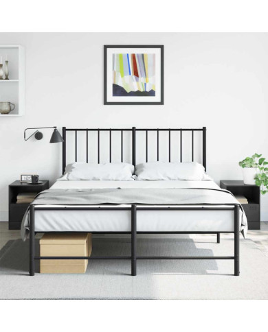 Tables de chevet 2 pcs noir 34,5x39x44 cm acier | Mobilier & Déco