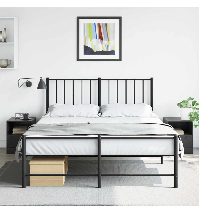 Tables de chevet 2 pcs noir 34,5x39x44 cm acier | Mobilier & Déco