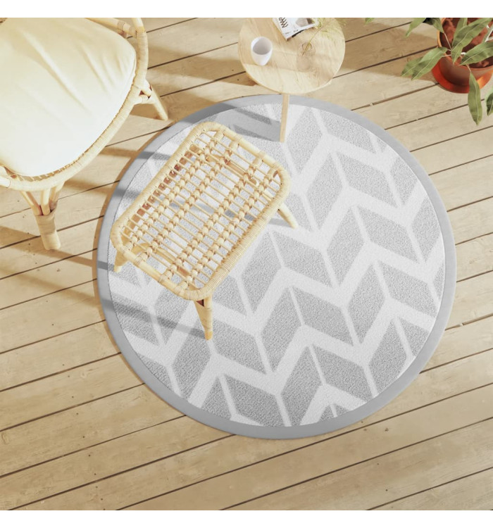 Tapis d'extérieur ARAKIL gris Ø120 cm PP | Mobilier & Déco