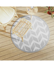 Tapis d'extérieur ARAKIL gris Ø120 cm PP | Mobilier & Déco