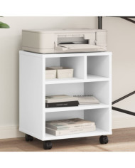 Support d'imprimante avec roulettes blanc 41x32x48 cm | Mobilier & Déco