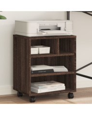 Support d'imprimante avec roulettes chêne marron 41x32x48 cm | Mobilier & Déco