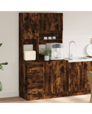 Armoire de cuisine chêne fumé 95x50x180 cm bois d'ingénierie | Mobilier & Déco