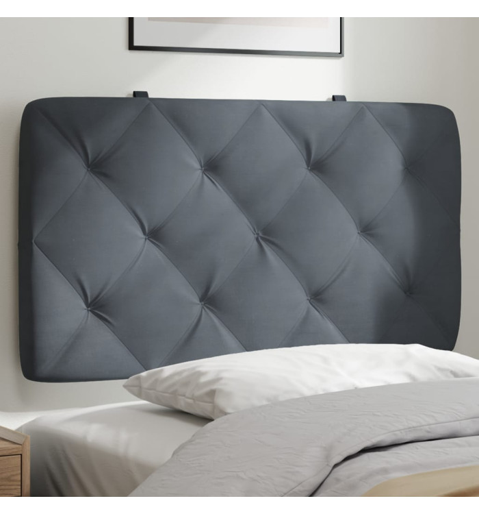 Coussin de tête de lit gris foncé 90 cm velours | Mobilier & Déco