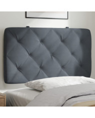 Coussin de tête de lit gris foncé 90 cm velours | Mobilier & Déco