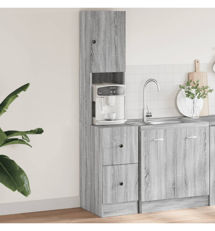 Armoire de cuisine sonoma gris 35x50x180 cm bois d’ingénierie | Mobilier & Déco
