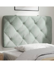 Coussin de tête de lit gris clair 80 cm velours | Mobilier & Déco