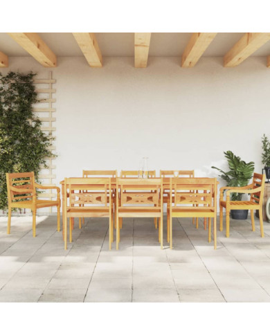 Ensemble à manger de jardin 9 pcs Bois de teck solide | Mobilier & Déco