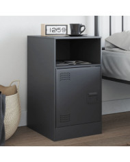 Table de chevet anthracite 34,5x39x62 cm acier | Mobilier & Déco