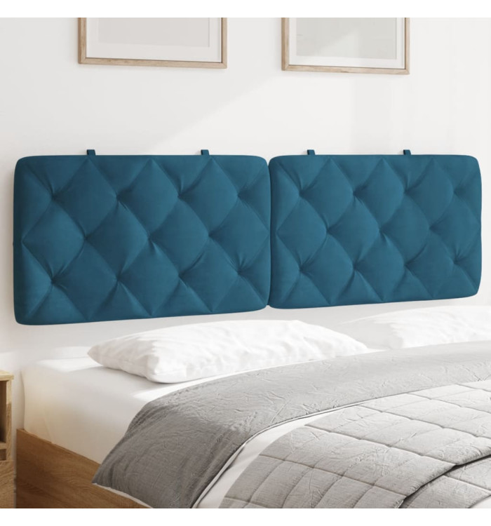Coussin de tête de lit bleu 160 cm velours | Mobilier & Déco