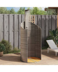 Douche d'extérieur gris 100x100x241,5 cm poly rotin bois acacia | Mobilier & Déco