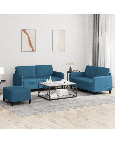 Ensemble de canapés 3 pcs bleu velours | Mobilier & Déco